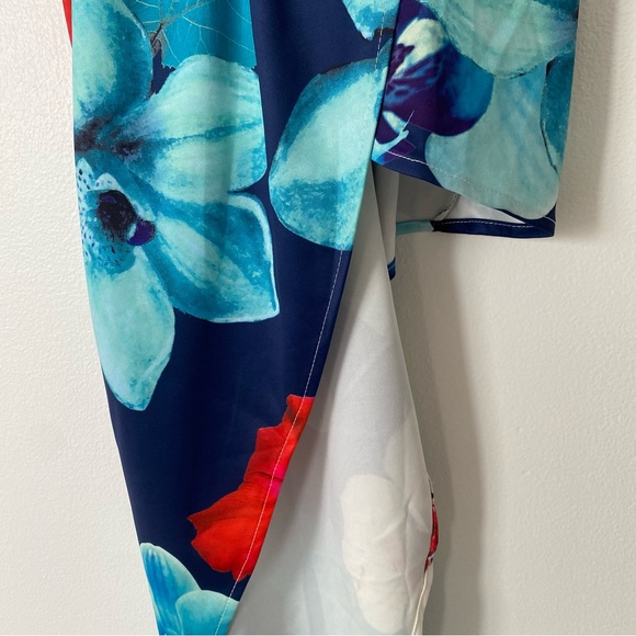 Floral Asymetrical Cocktail Dress - Picture 5 of 9